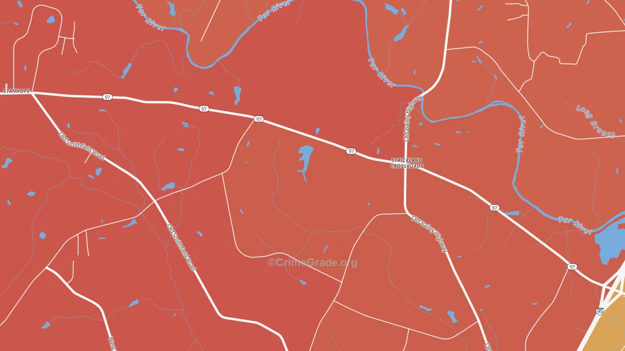 Stanhope, NC Map of Robbery Rates