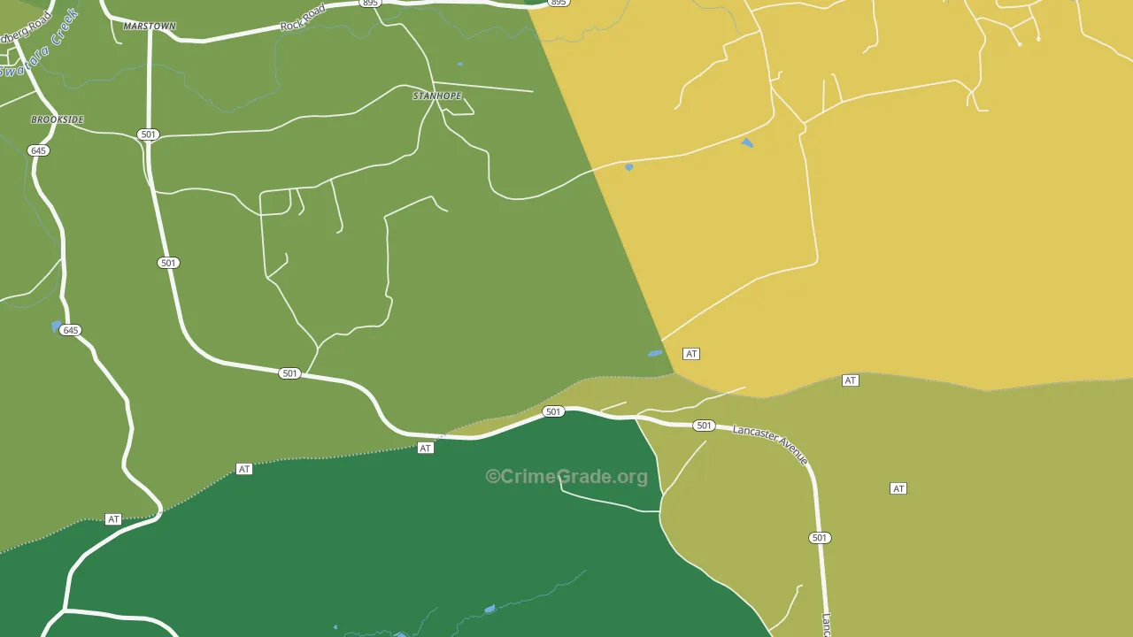 Stanhope, PA Map of Robbery Rates