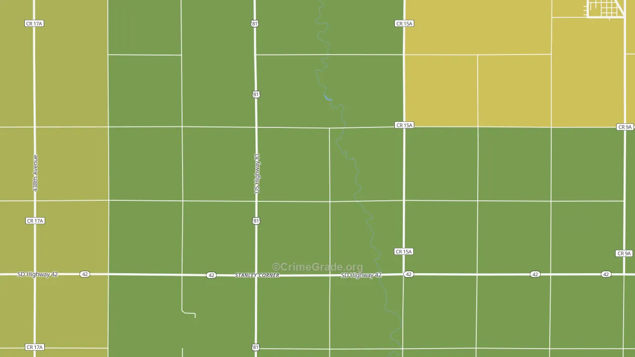 Stanley Corner, SD Map of Robbery Rates