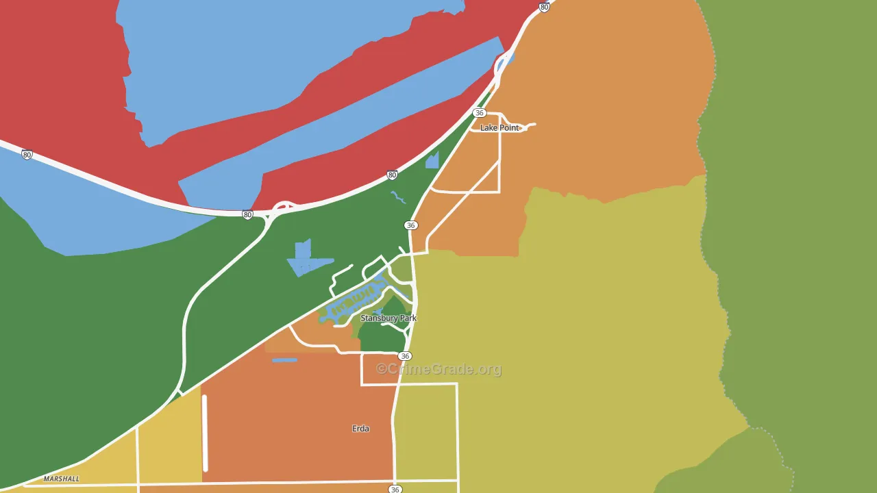 Stansbury Park, UT Map of Robbery Rates