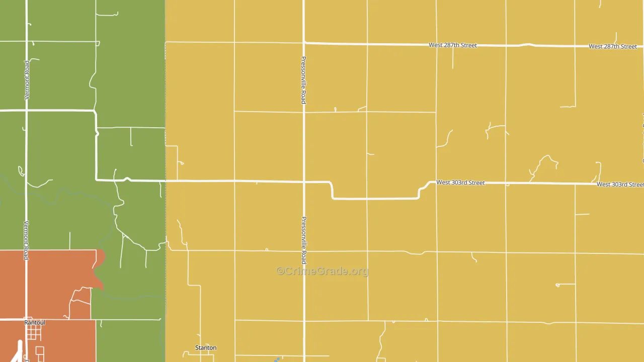 Stanton, KS Map of Robbery Rates
