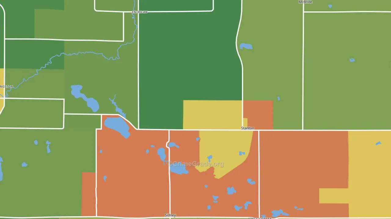 Stanton, MI Map of Robbery Rates