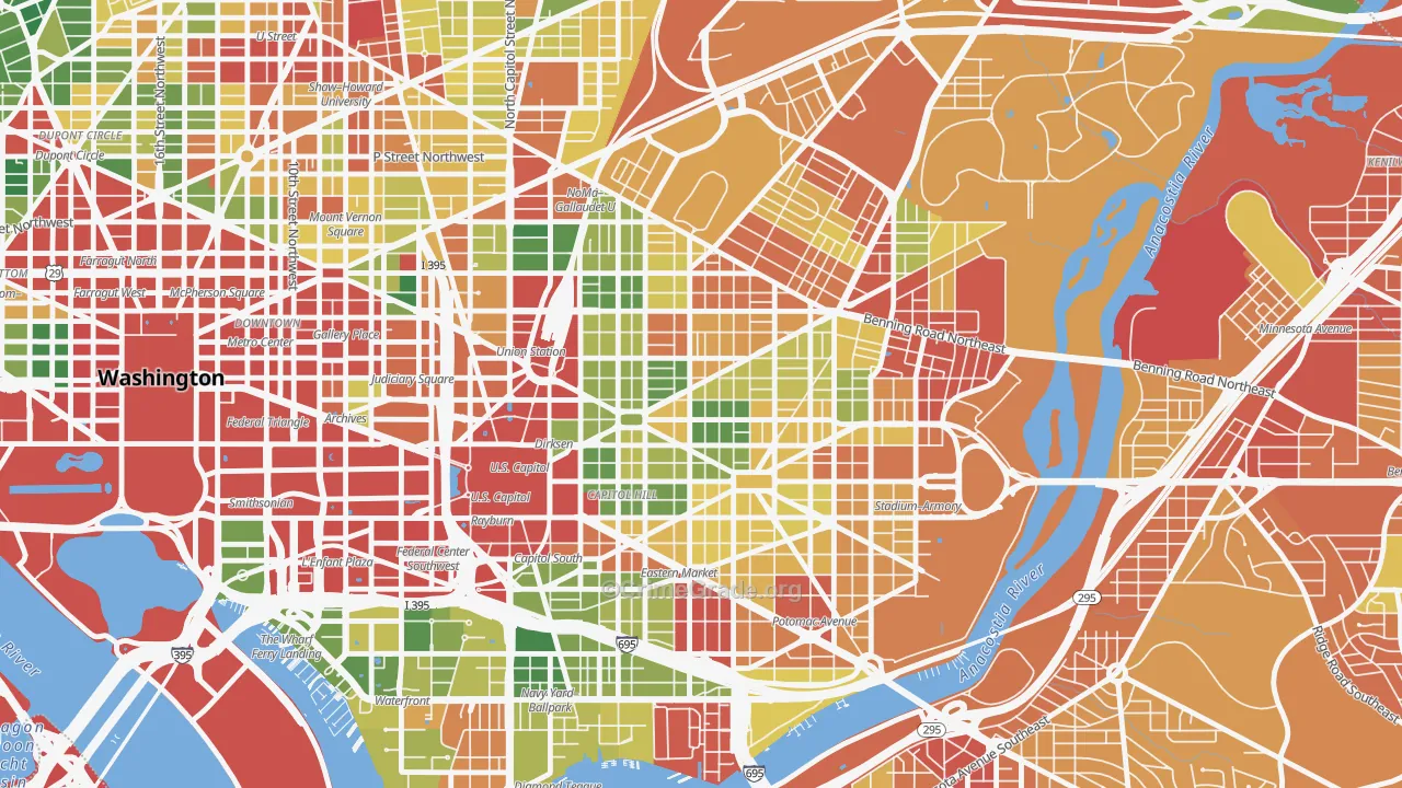 Stanton Park, Washington, DC Map of Robbery Rates