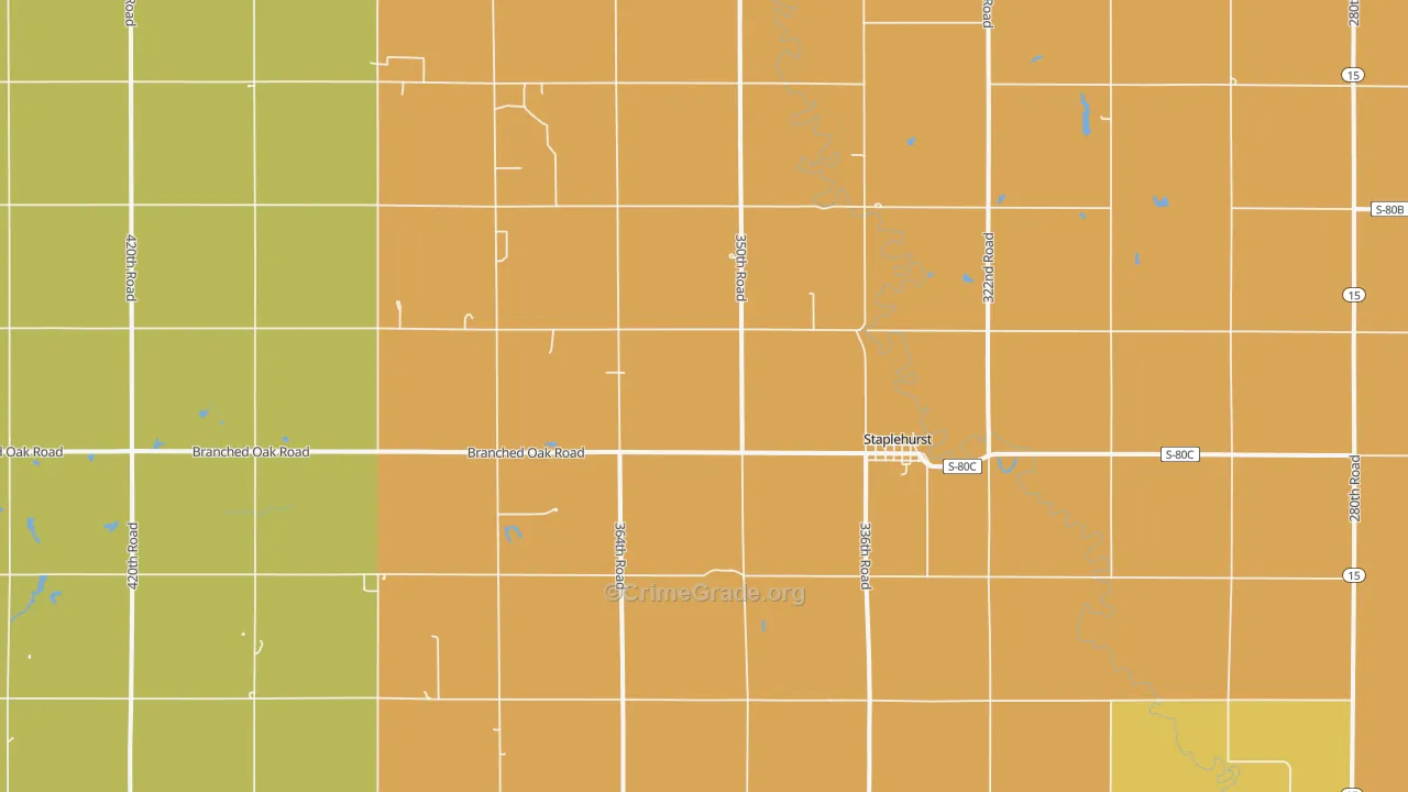 Staplehurst, NE Map of Robbery Rates