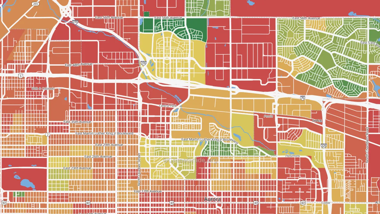 Stapleton, Denver, CO Map of Robbery Rates