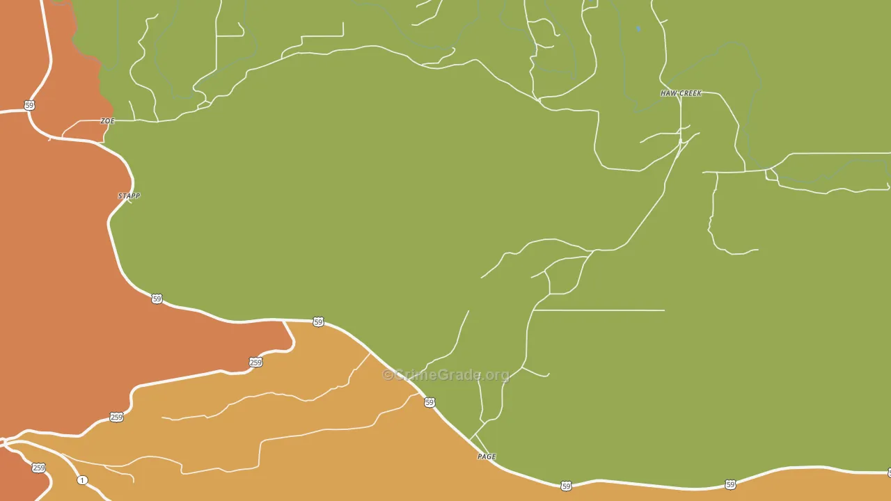 Stapp, OK Map of Robbery Rates