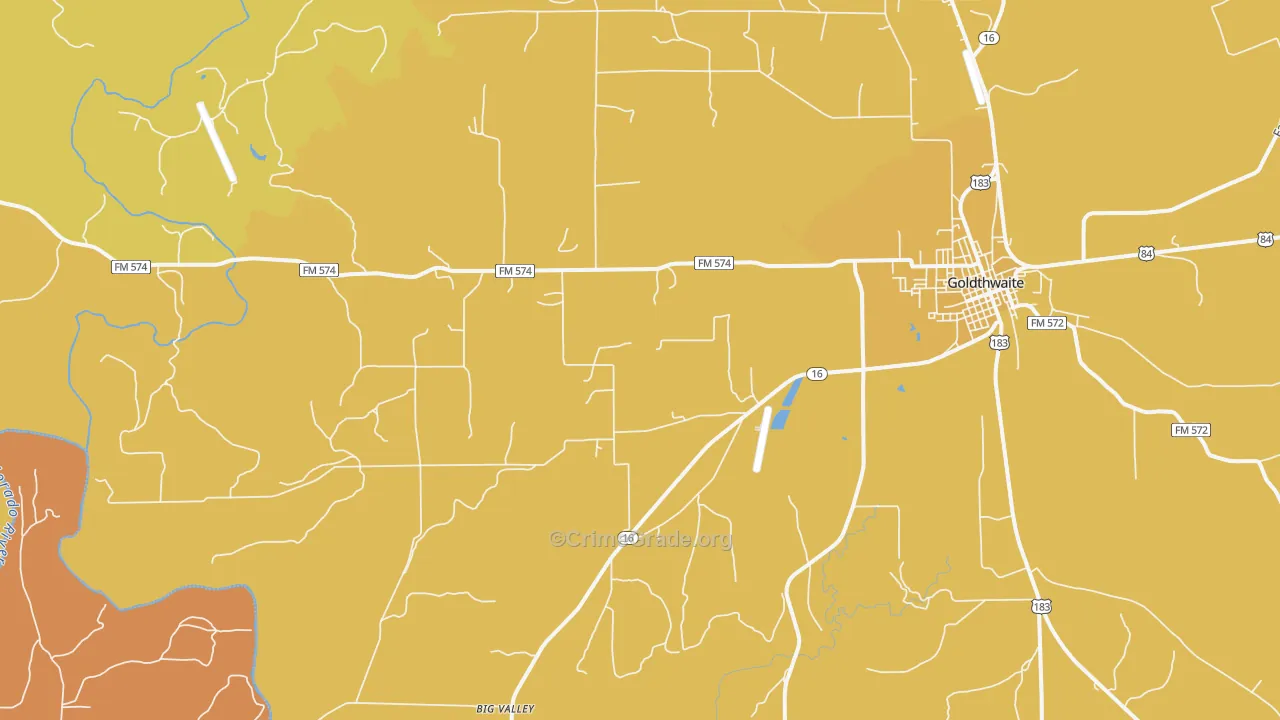 Star, TX Map of Robbery Rates