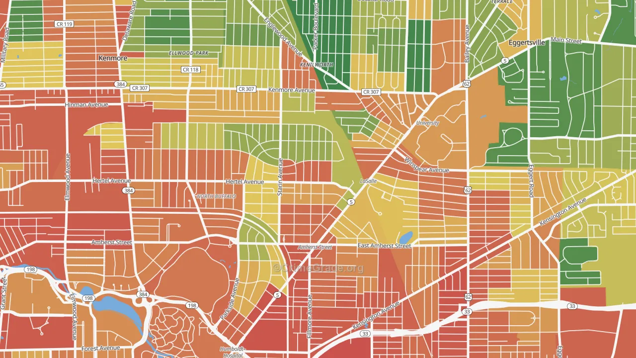 Starin Central, Buffalo, NY Map of Robbery Rates