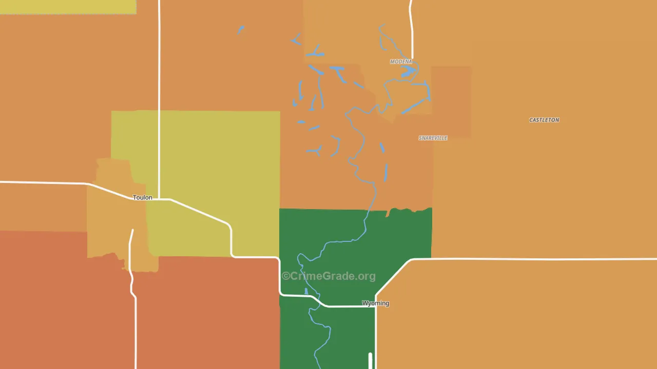 Stark County, IL Map of Robbery Rates