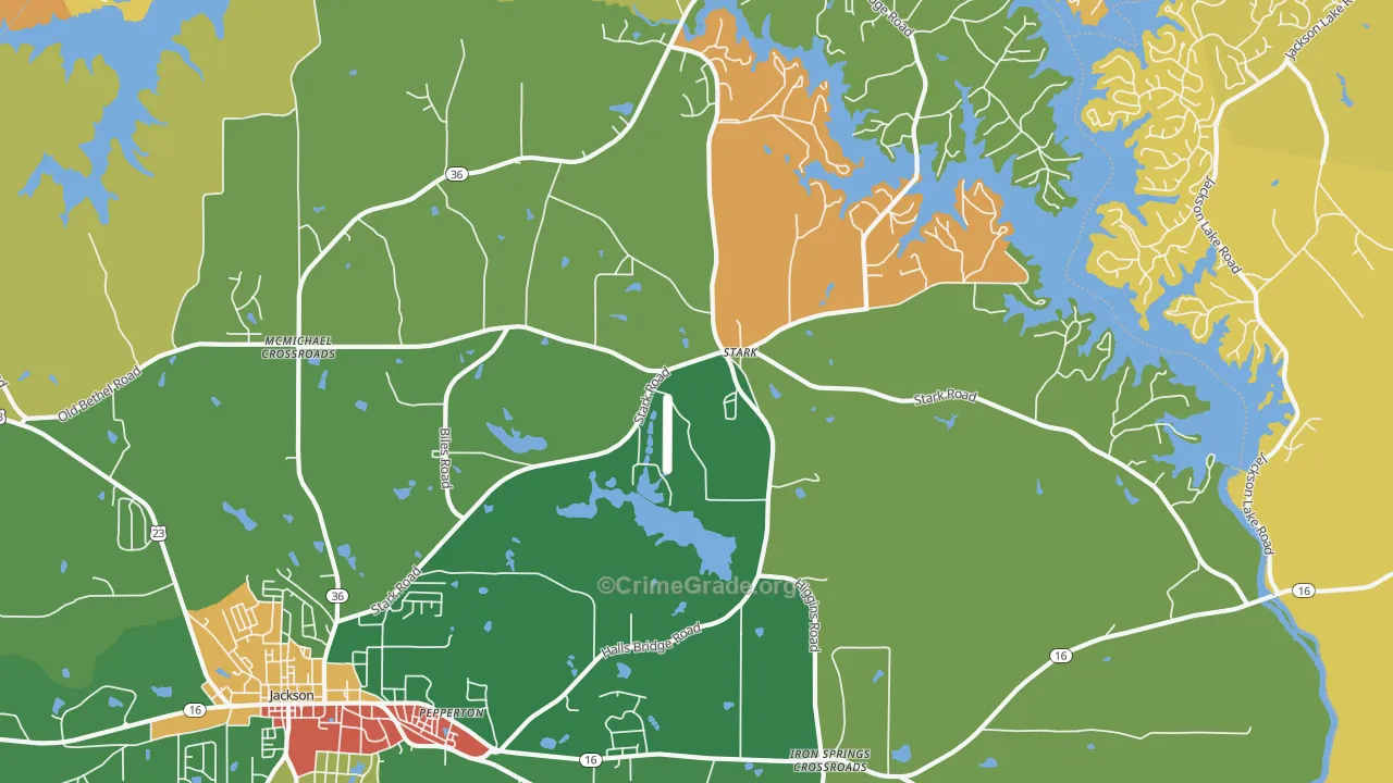 Stark, GA Map of Robbery Rates