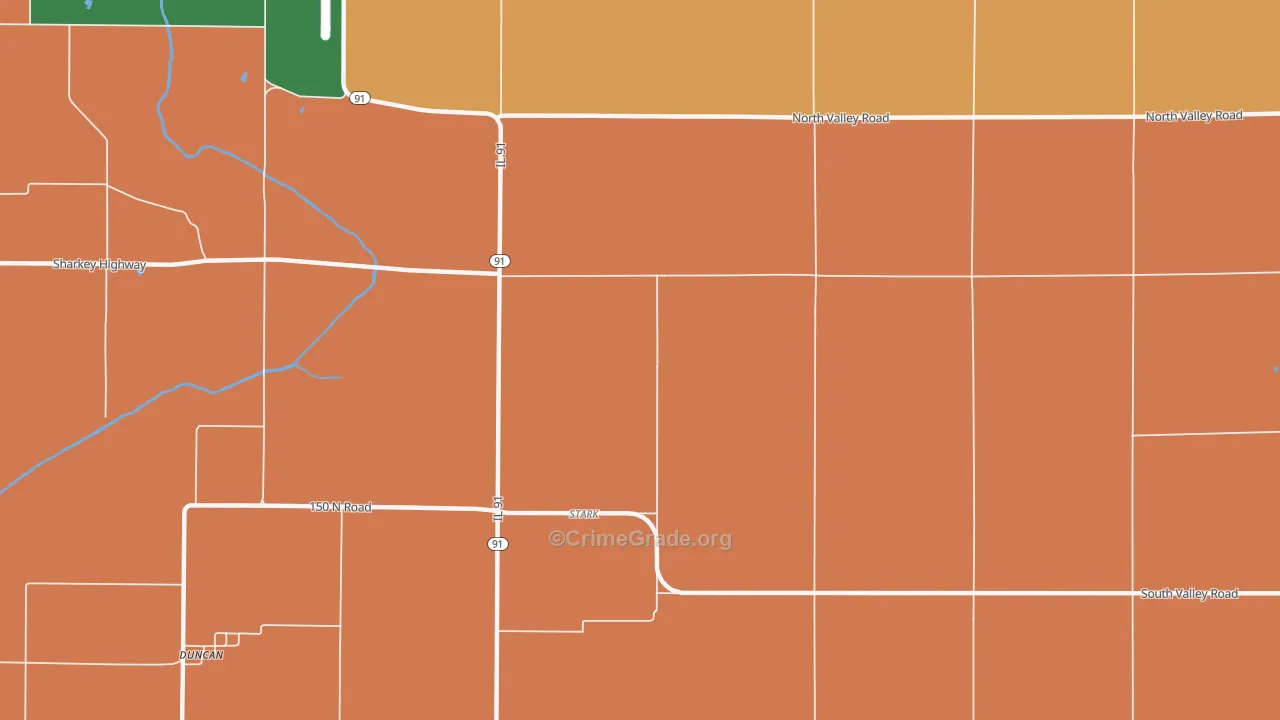 Stark, IL Map of Robbery Rates