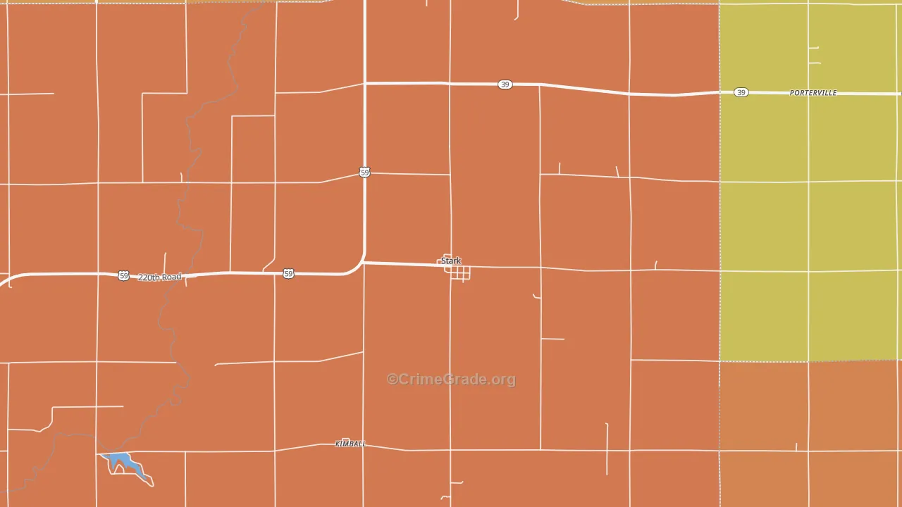 Stark, KS Map of Robbery Rates