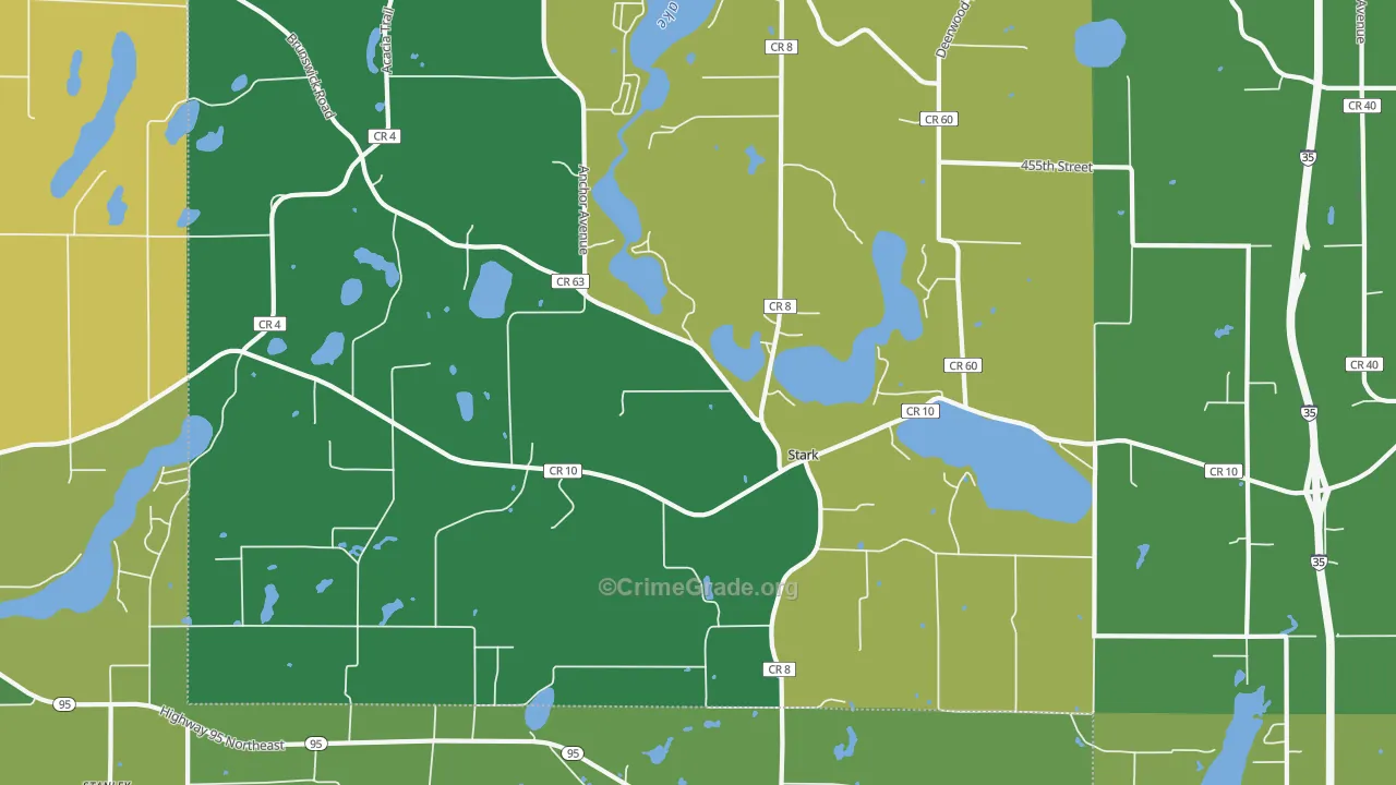 Stark, MN Map of Robbery Rates