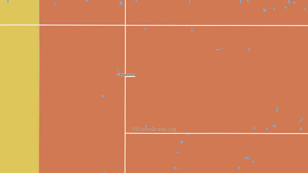 Starkweather, ND Map of Robbery Rates