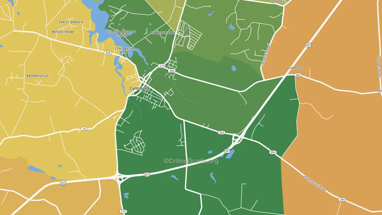 Starr, MD Map of Robbery Rates