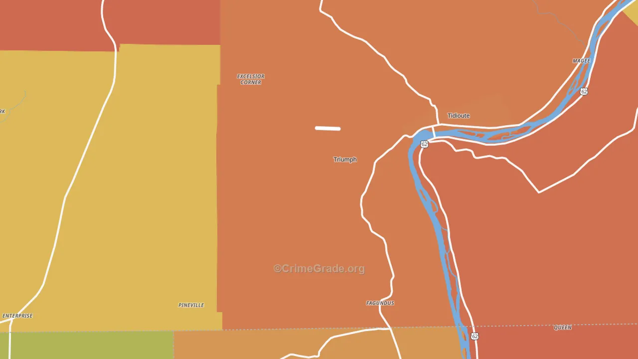 Starr, PA Map of Robbery Rates