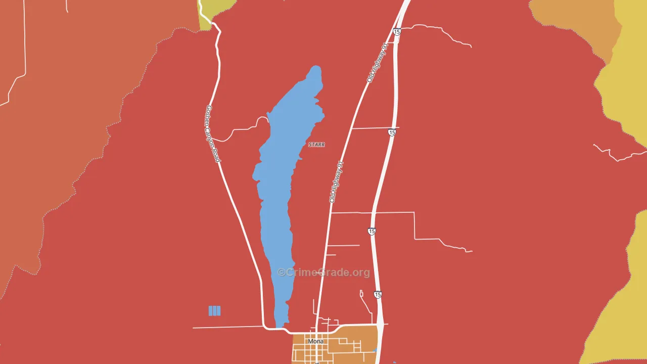 Starr, UT Map of Robbery Rates