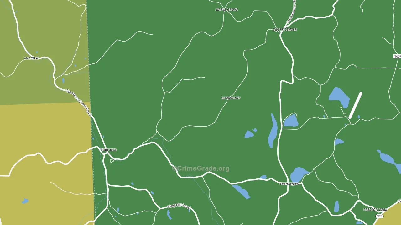 Starrucca, PA Map of Robbery Rates