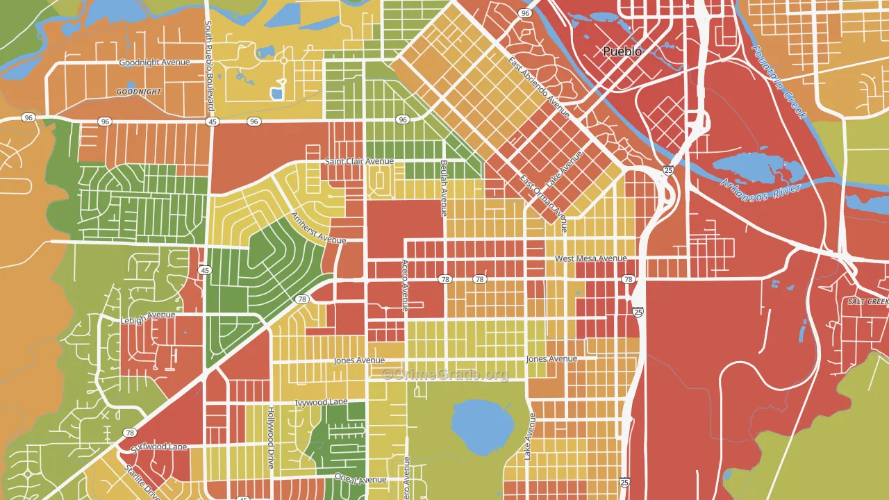 State Fair, Pueblo, CO Map of Robbery Rates