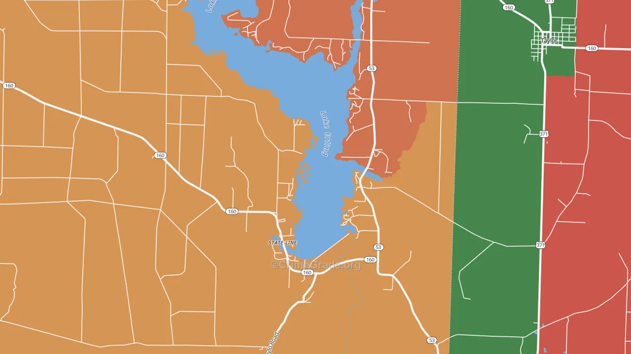 State Line, AR Map of Robbery Rates