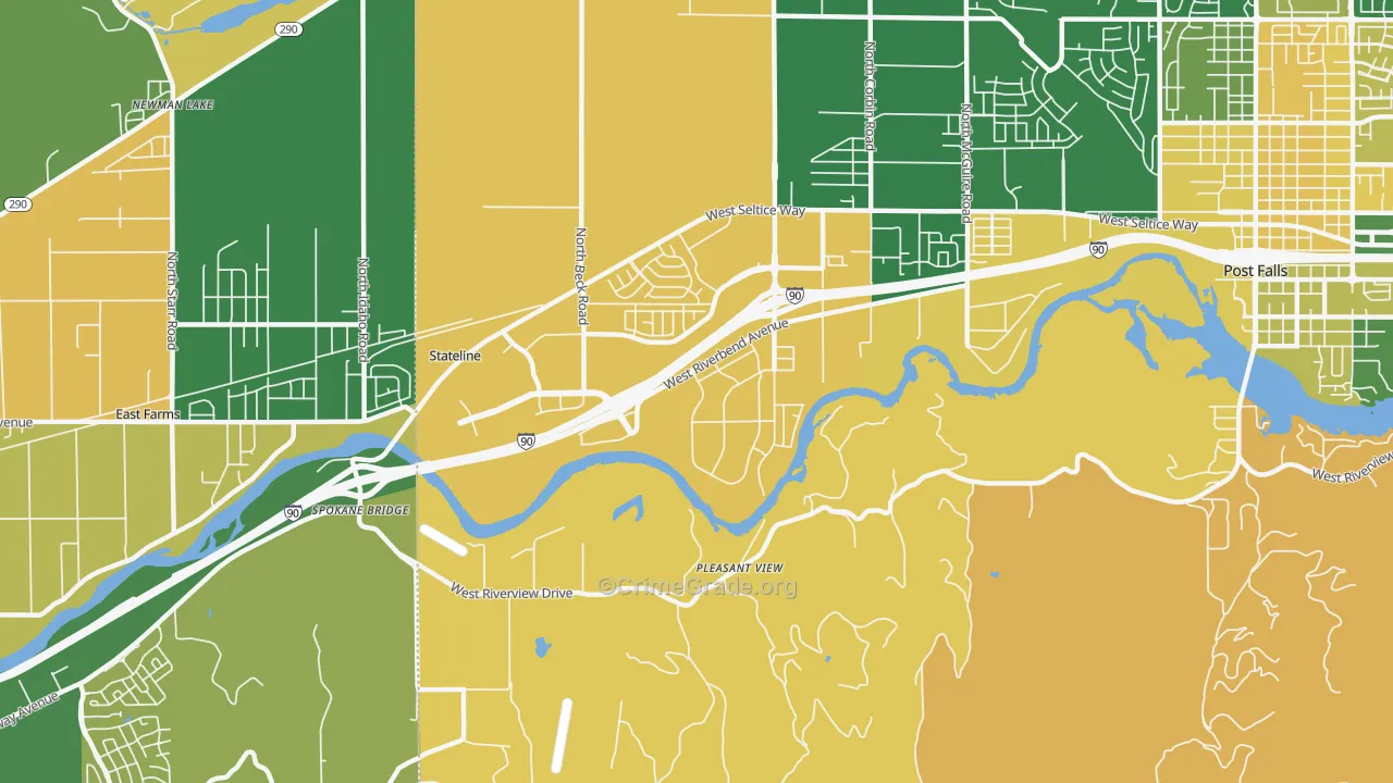 State Line, ID Map of Robbery Rates