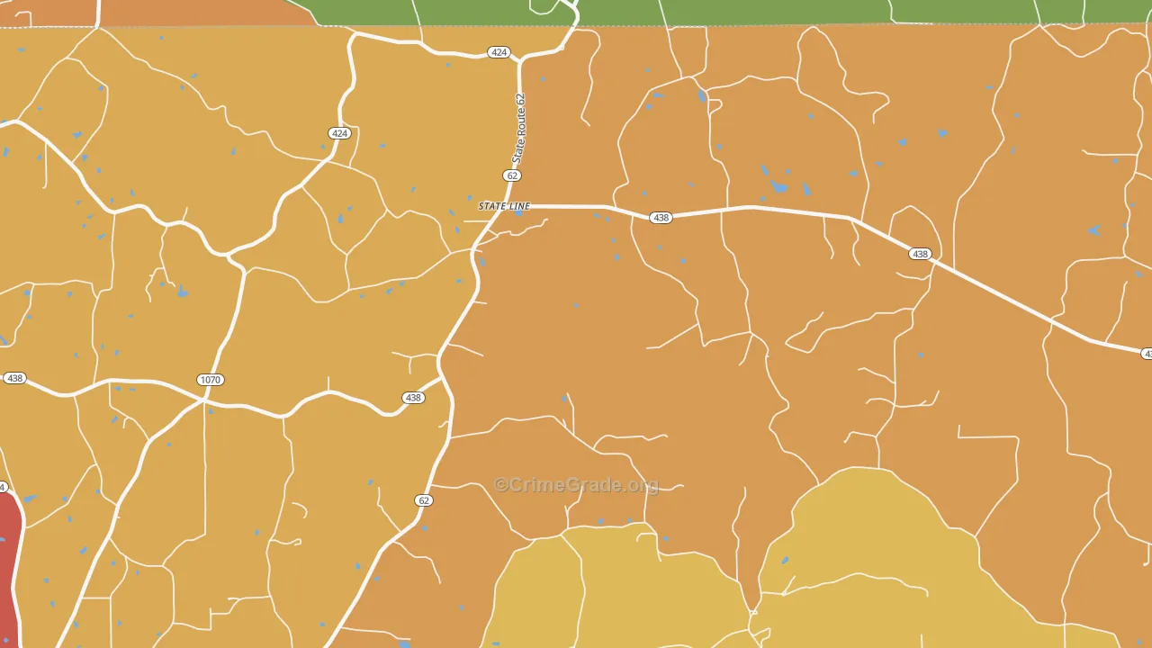 State Line, LA Map of Robbery Rates