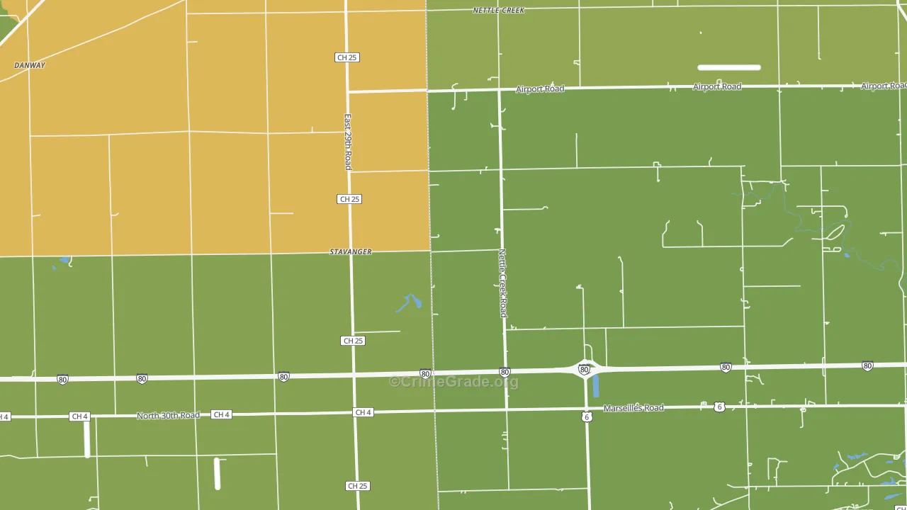 Stavanger, IL Map of Robbery Rates