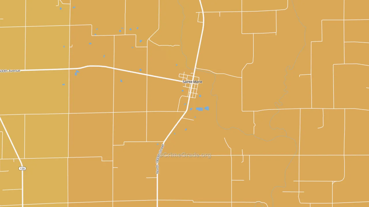 Ste. Marie, IL Map of Robbery Rates