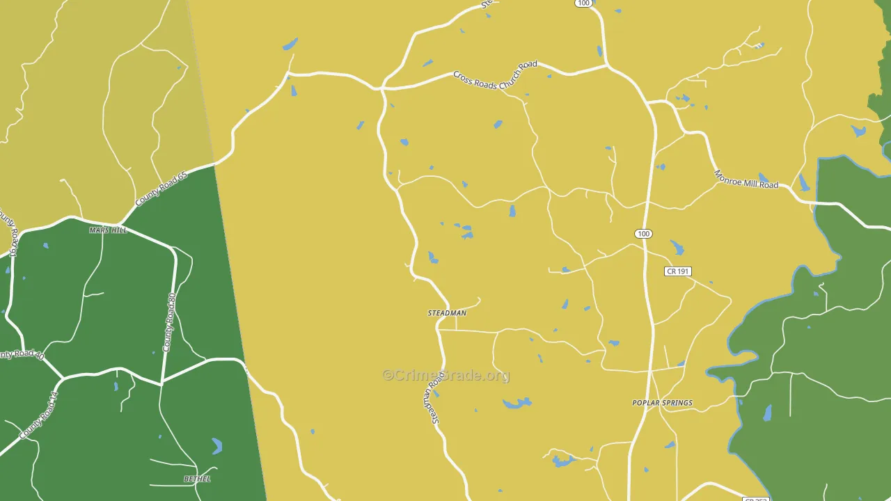 Steadman, GA Map of Robbery Rates