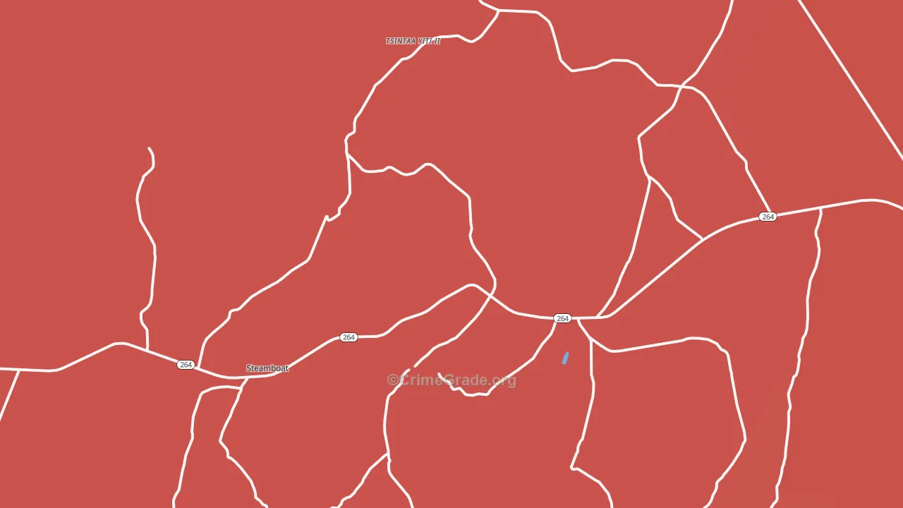 Steamboat Canyon, AZ Map of Robbery Rates