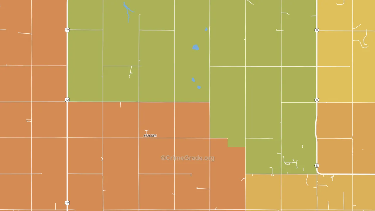 Stecker, OK Map of Robbery Rates