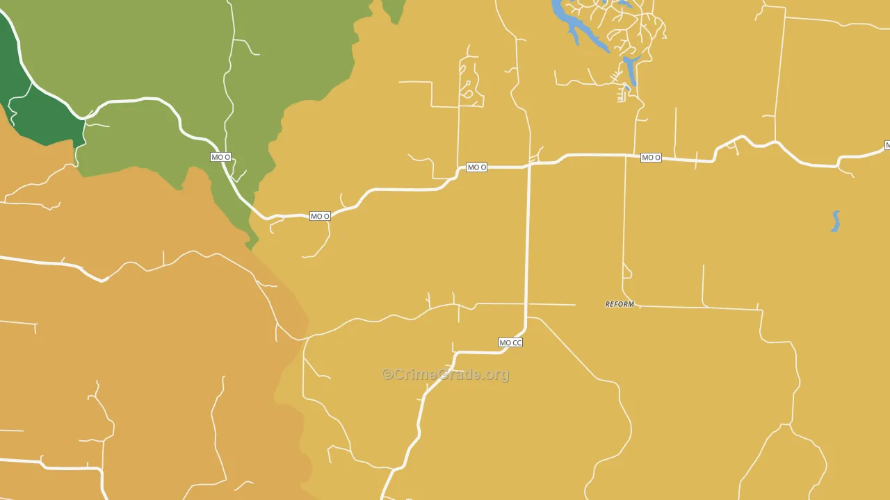 Steedman, MO Map of Robbery Rates