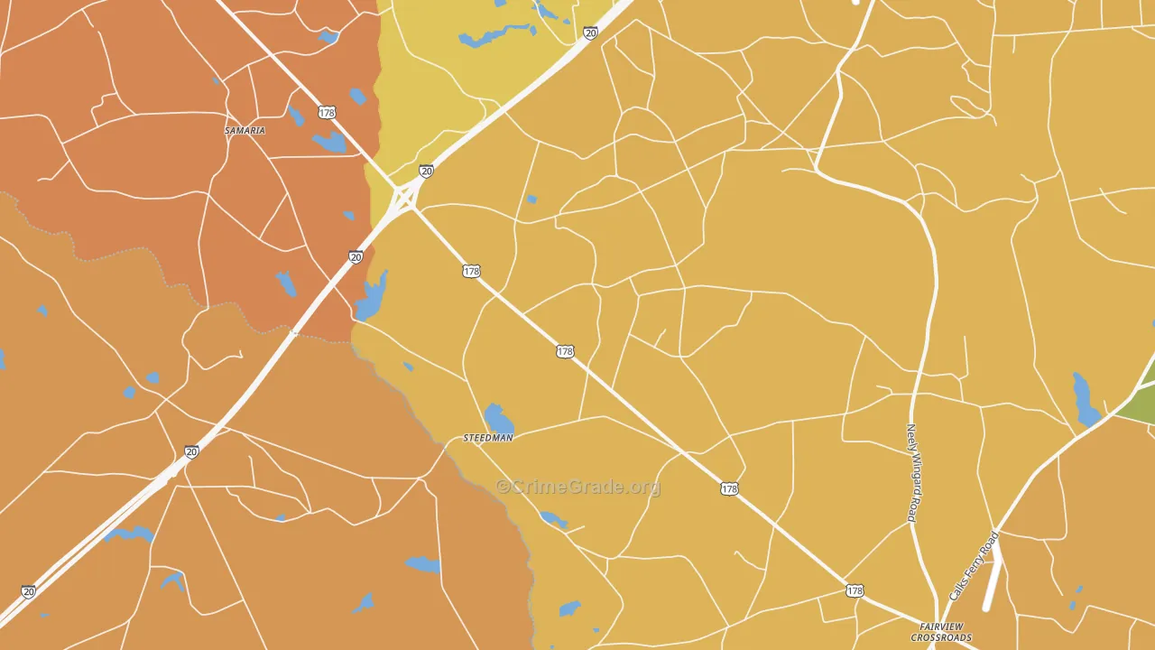 Steedman, SC Map of Robbery Rates