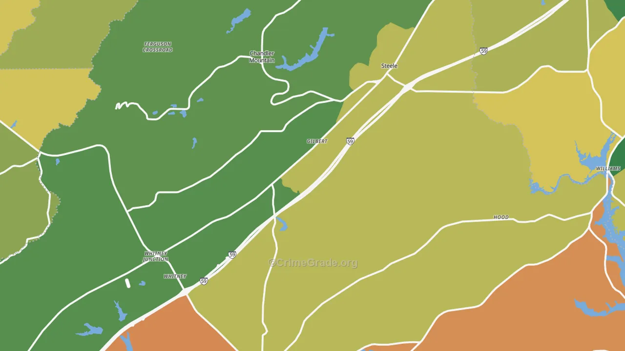 Steele, AL Map of Robbery Rates