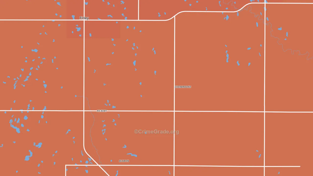 Steele County, ND Map of Robbery Rates