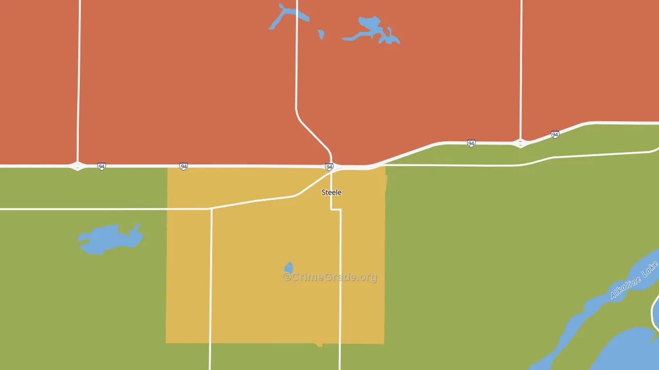 Steele, ND Map of Robbery Rates