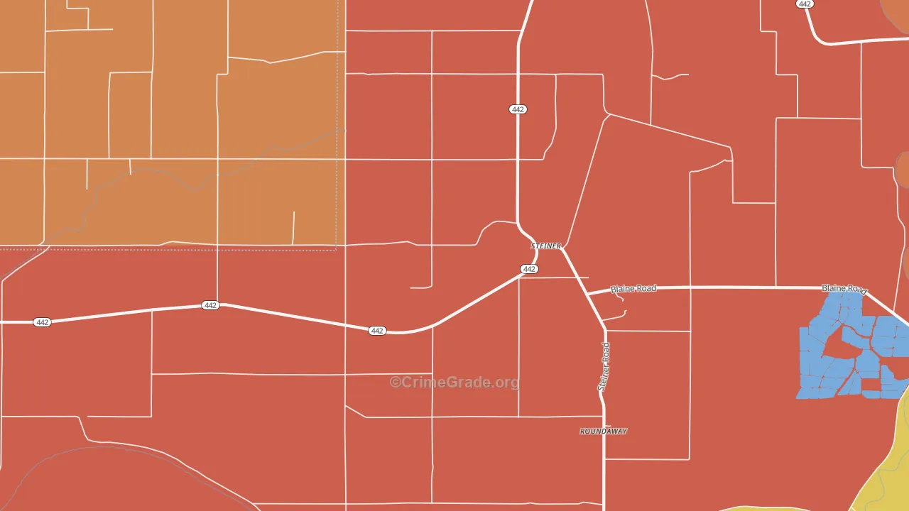 Steiner, MS Map of Robbery Rates