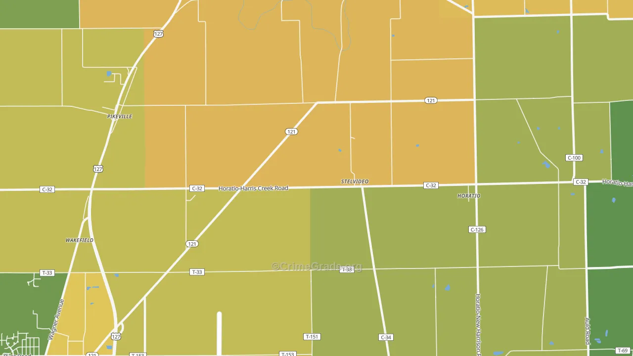 Stelvideo, OH Map of Robbery Rates