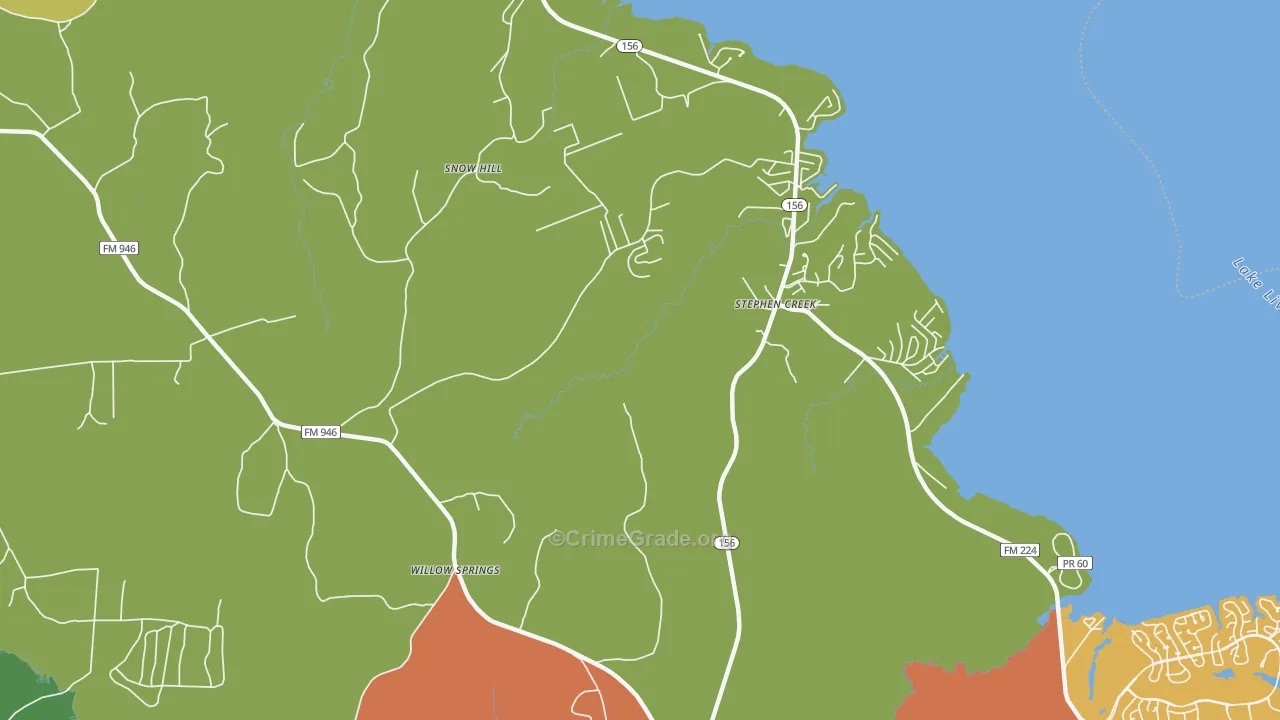 Stephen Creek, TX Map of Robbery Rates