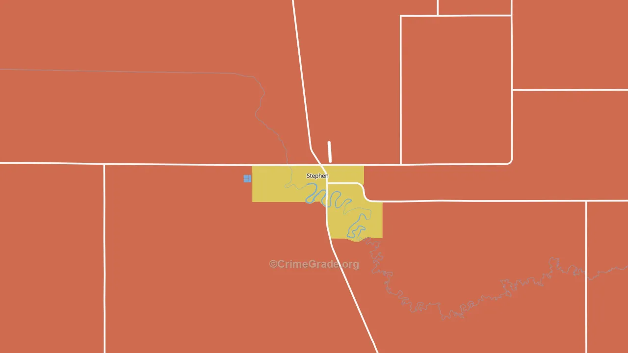 Stephen, MN Map of Robbery Rates