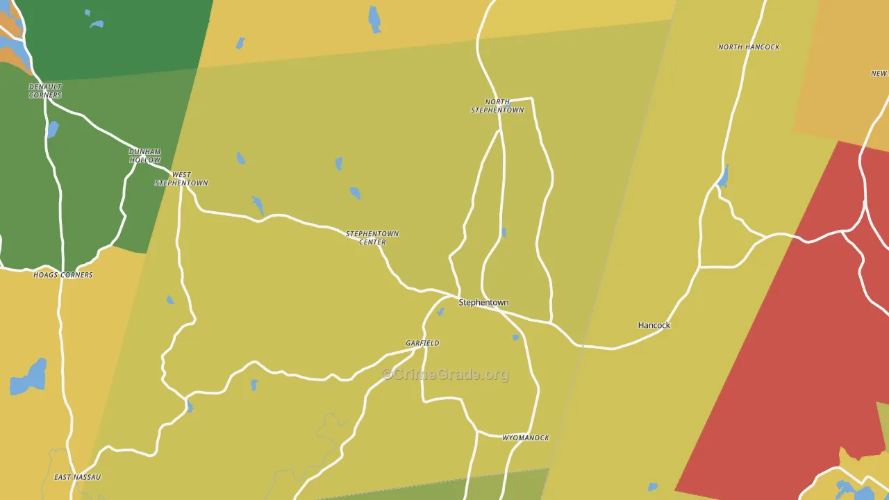 Stephentown, NY Map of Robbery Rates