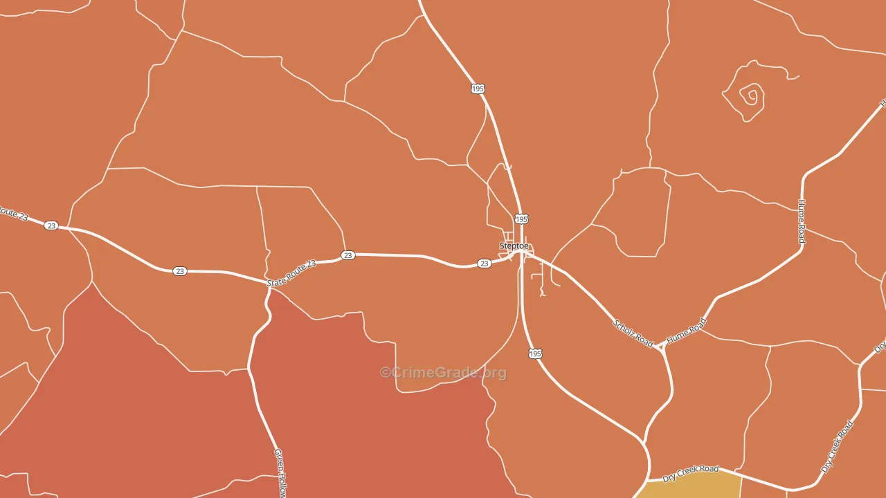 Steptoe, WA Map of Robbery Rates