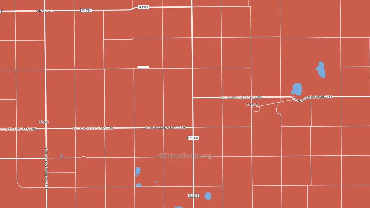 Sterley, TX Map of Robbery Rates
