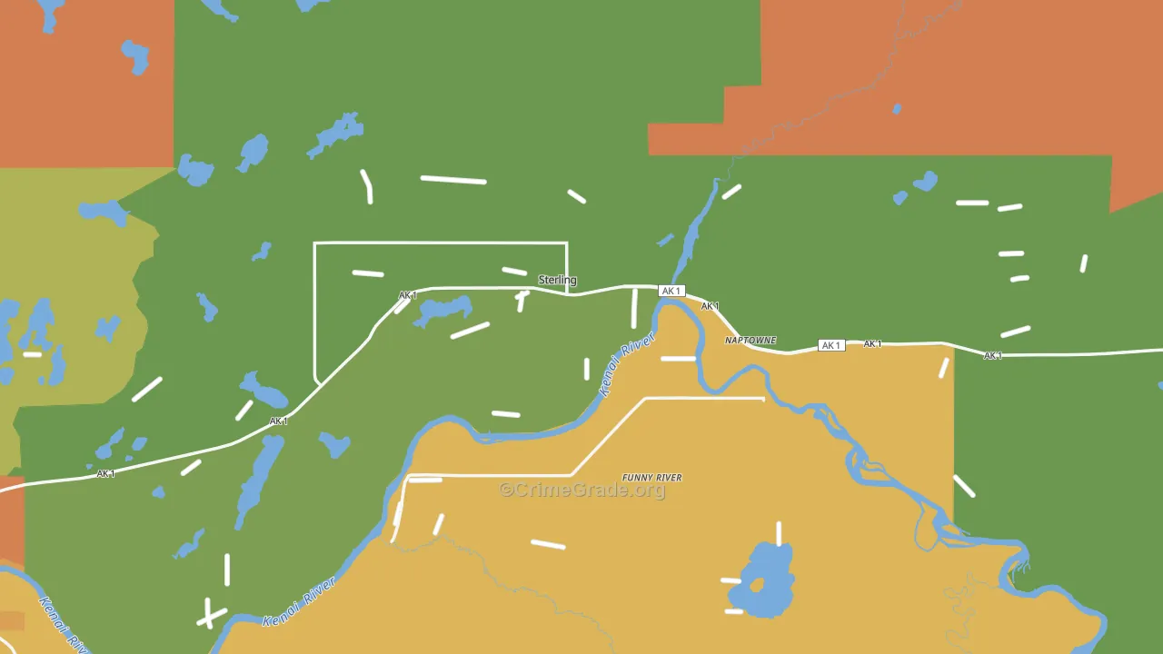 Sterling, AK Map of Robbery Rates