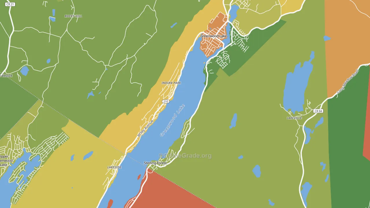 Sterling Forest, NY Map of Robbery Rates