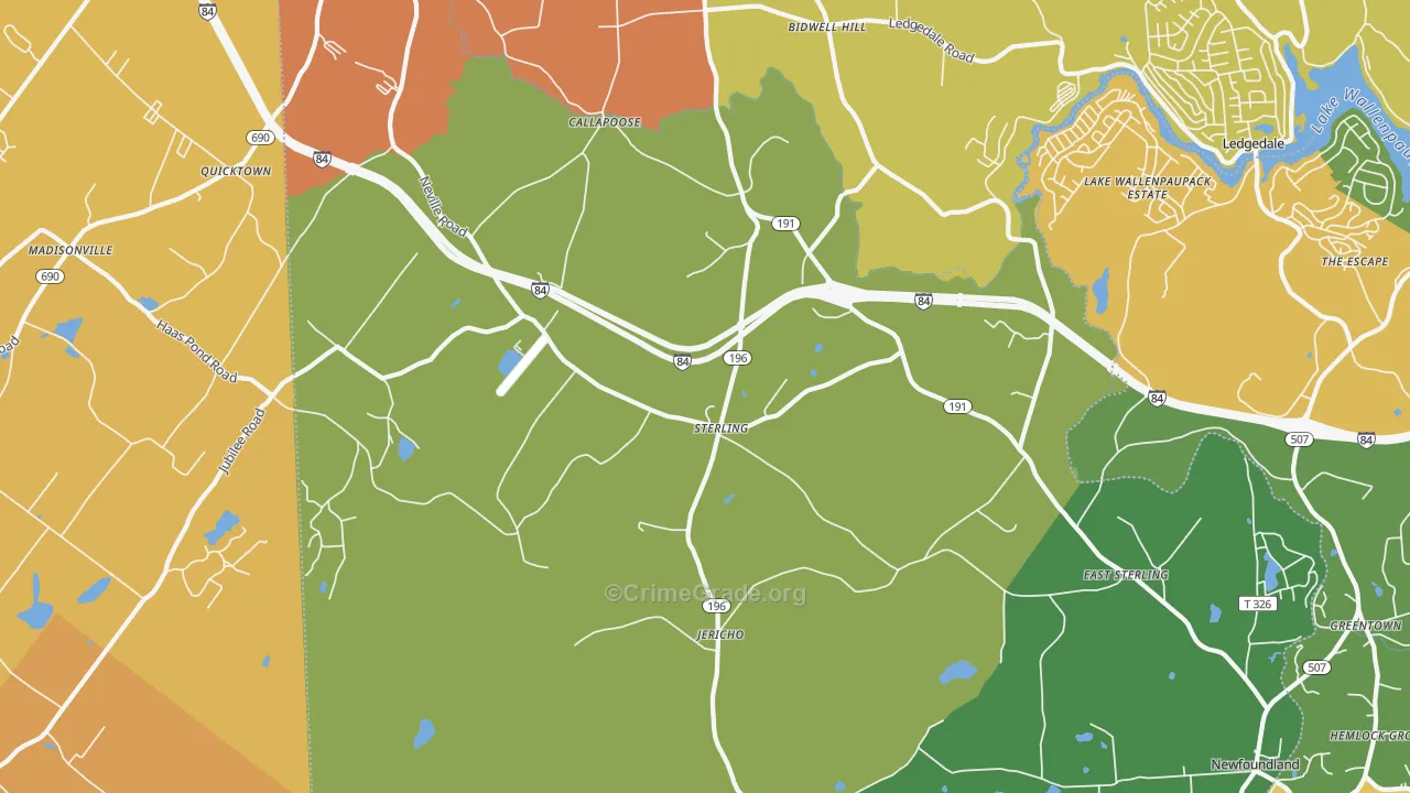 Sterling, PA Map of Robbery Rates