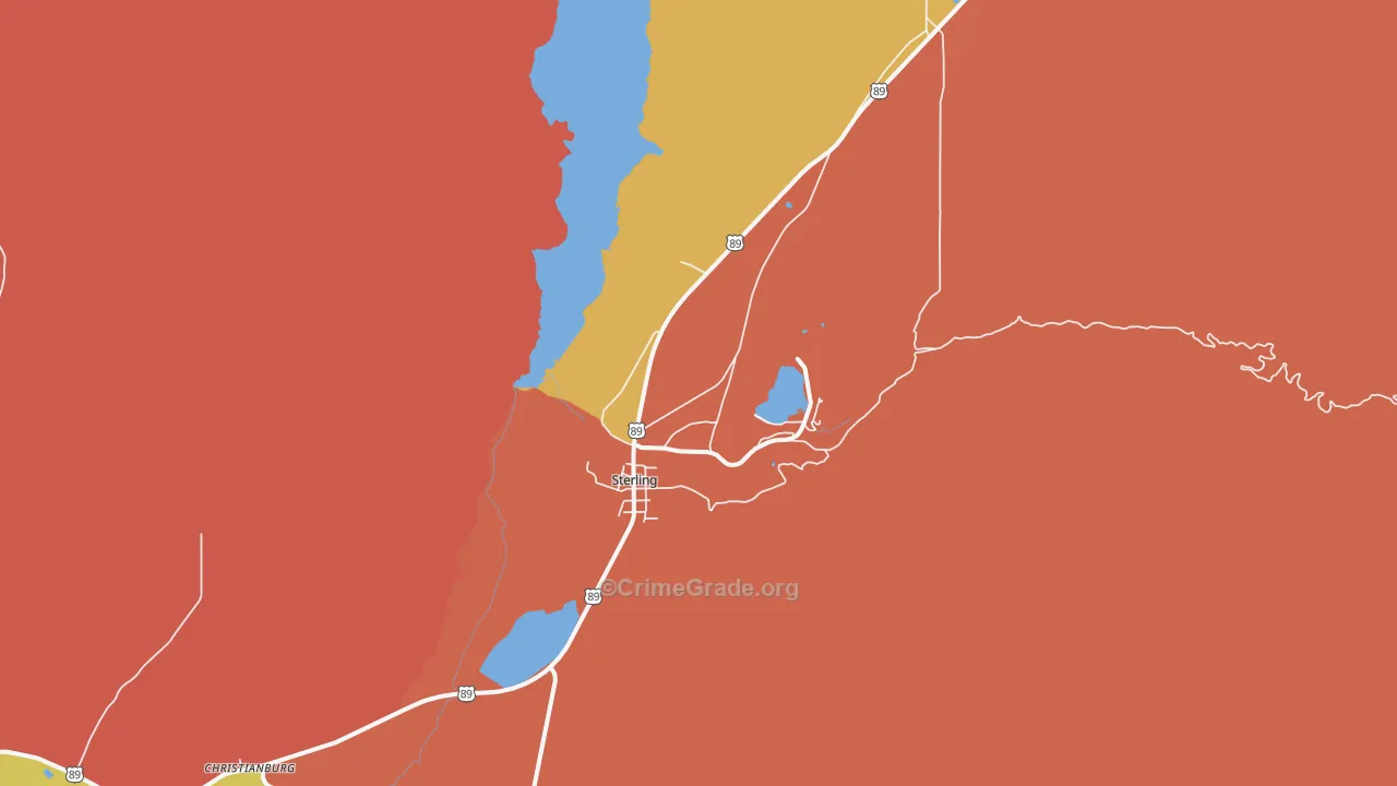 Sterling, UT Map of Robbery Rates