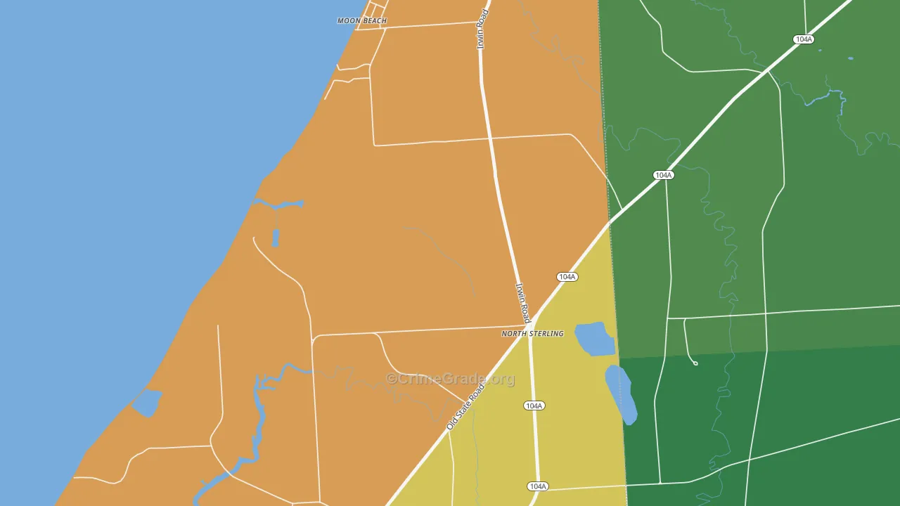 Sterling Valley, NY Map of Robbery Rates