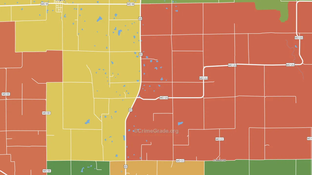 Stet, MO Map of Robbery Rates