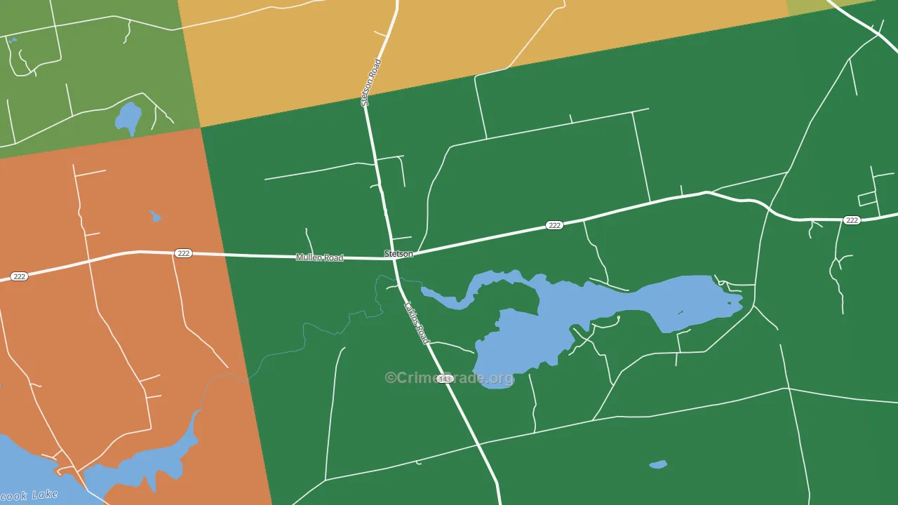 Stetson, ME Map of Robbery Rates